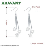 925 Silver Star Long Chain Drop Earrings For Women