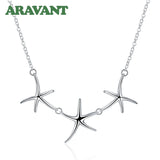 925 Silver Star Pendants Necklaces Women Wedding Necklace Jewelry