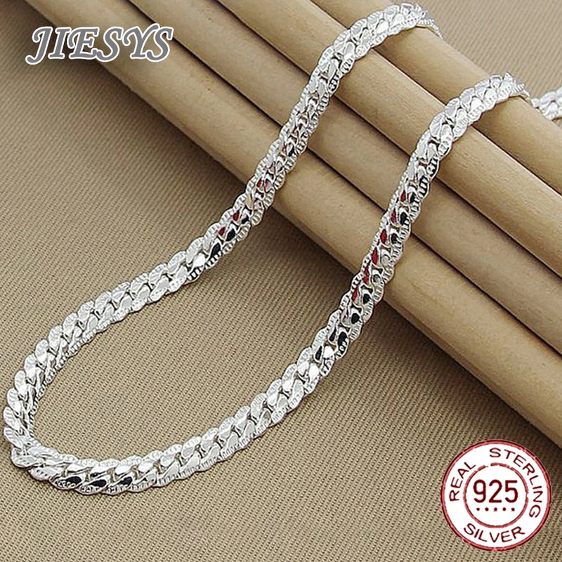 925 Silver Sterling 6mm Chain Necklace For Men Women Silver Necklaces