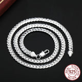 925 Silver Sterling 6mm Chain Necklace For Men Women
