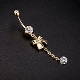 925 Silver Belly Button Clear Diamond Bezel Piercing Navel Ring