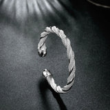 925 Silver Mesh Wide Braided Bracelet Bangle Chain Wristband Jewelry