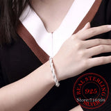 925 Silver Mesh Braided Bracelet Bangle Chain Wristband