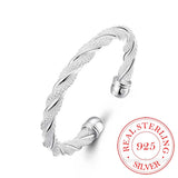 925 Silver Mesh Braided Bracelet Bangle Chain Wristband
