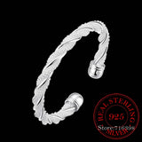 925 Silver Mesh Braided Bracelet Bangle Chain Wristband