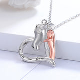 925 Silver Sterling Horse Necklaces Girl Hugs Horse Pendant Gift