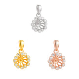 925 Silver Sterling Zircon Flower Pendants for DIY Jewellery Making