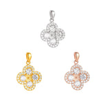 925 Silver Sterling Zircon Flower Pendants for DIY Jewellery Making