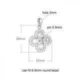 925 Silver Sterling Zircon Flower Pendants for DIY Jewellery Making