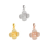 925 Silver Sterling Zircon Flower Pendants for DIY Jewellery Making