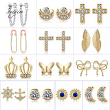 925 Silver Sterling Silver Earrings Moon Queen Heart Party Wedding