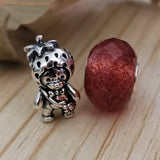 925 Silver Strawberry Bear Basic Chain Beads for European Troll Bracelet