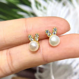 925 Silver Stud Earrings Findings for Pearls Stones