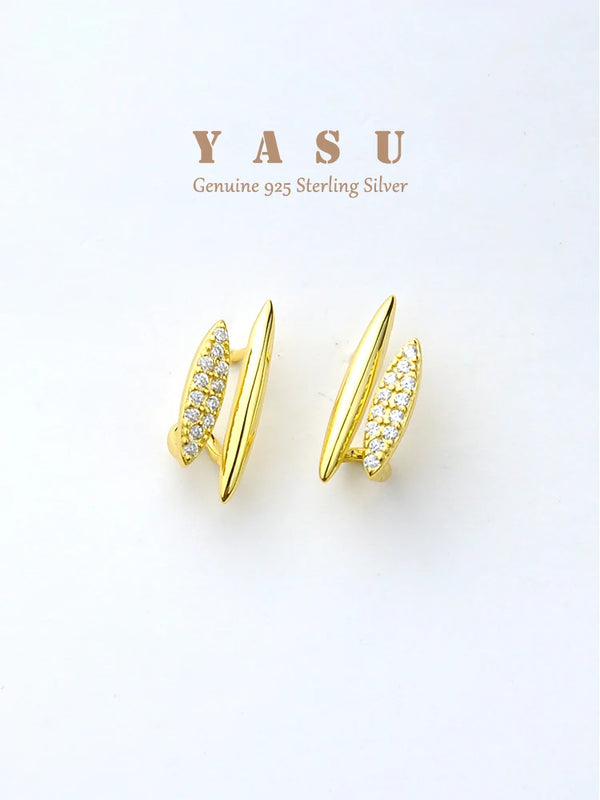 925 Silver Stud Earrings 14K Plated Small Party Jewelry Accessories