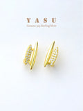 925 Silver Stud Earrings 14K Plated Small Party Jewelry Accessories