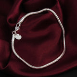 925 Silver Snake Bone Bracelet for Men and Women