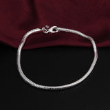 925 Silver Snake Bone Bracelet for Men and Women
