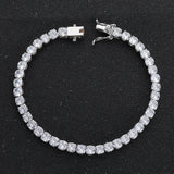 925 Silver Tennis Bracelet Charm Diamond Iced Out Fine Jewelry Women Accessories