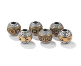 925 Silver Tibetan Six Words Proverb Turning Beads Buddhist OM Mani Padme Hum
