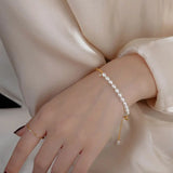 925 Silver Tiny Natural Pearl Bracelet Vintage Jewelry