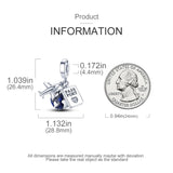 925 Silver Travel Charms Passport Plane Beads for Bracelet DIY Jewelry Gift