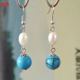 925 Silver Turquoise Pearl Earrings