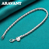 925 Silver Twist Bracelet Men Women