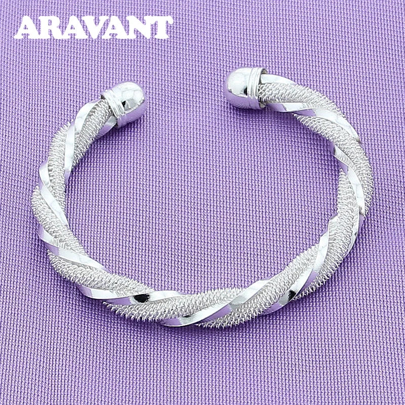 925 Silver Open Cuff Bracelet For Women