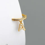 925 Silver A Letter Ear Cuff Clip On No Piercing Hoop Earring