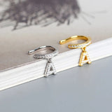925 Silver A Letter Ear Cuff Clip On No Piercing Hoop Earring