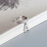 925 Silver A Letter Ear Cuff Clip On No Piercing Hoop Earring