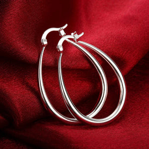 925 Silver U Shaped Hoop Earring For Women