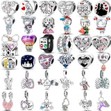 925 Silver Family Forever Beads Charm for Bracelet Necklace