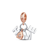 925 Silver Family Forever Beads Charm for Bracelet Necklace