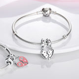 925 Silver Family Forever Beads Charm for Bracelet Necklace