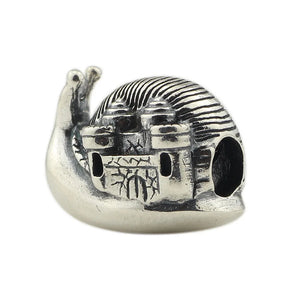925 Silver Vintage Castle Snail String Beads Fit European Troll Bracelet