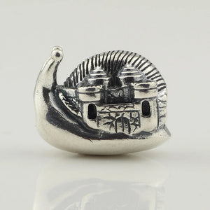925 Silver Vintage Castle Snail String Beads Fit European Troll Bracelet