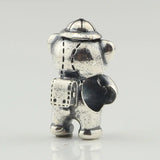 925 Silver Vintage Kindergarten Schoolbag Bear European Troll 3.0mm Bracelet
