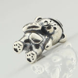 925 Silver Vintage Kindergarten Schoolbag Bear European Troll 3.0mm Bracelet