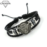 Vintage Multilayer Woven Bracelet Men's Pull Leather Hip Hop Jewelry
