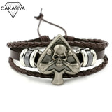 Vintage Multilayer Woven Bracelet Men's Pull Leather Hip Hop Jewelry
