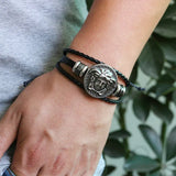 Vintage Multilayer Woven Bracelet Men's Pull Leather Hip Hop Jewelry