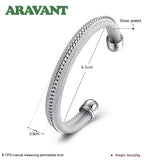 925 Silver Vintage Open Cuff Bracelet Wedding Jewelry