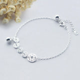 925 Silver Vintage Style Ancient Coin Bracelet Anklet For Women