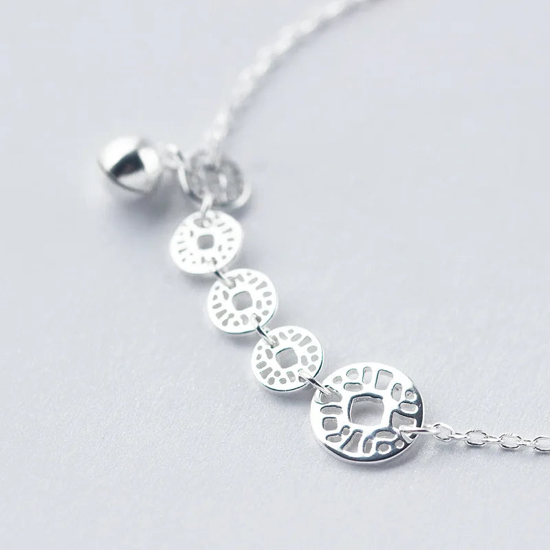 925 Silver Vintage Style Ancient Coin Bracelet Anklet For Women
