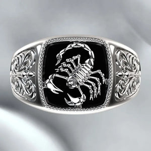 925 Silver Men's Scorpion Memorial Ring Vintage Punk Style Jewelry