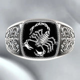 925 Silver Men's Scorpion Memorial Ring Vintage Punk Style Jewelry