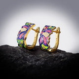 925 Silver Vintage Flower Earring Enamel Daisy Ladies Earrings