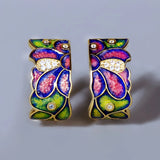 925 Silver Vintage Flower Earring Enamel Daisy Ladies Earrings