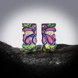 925 Silver Vintage Flower Earring Enamel Daisy Ladies Earrings